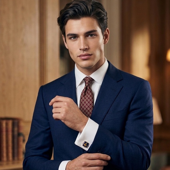 Vintage Dunhill London Viking Longship Cufflinks - Blue Enamel & Gold Tone - NWT - Picture 4 of 4